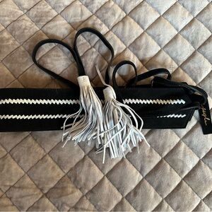 Black and White Fringe Belt